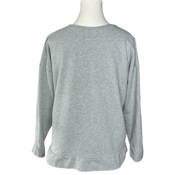 BedHead Pajamas Women's Gray Mon Amour Embroidered‎ Hearts Sweatshirt M/C43 - Picture 4 of 14